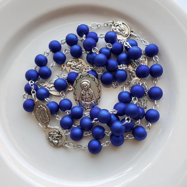 Seven Sorrows of the Blessed Virgin Mary chaplet with prayer card