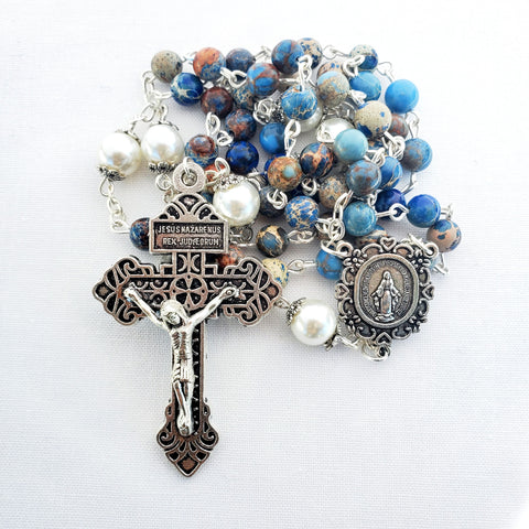 Miraculous Medal Stone Rosary(BOGO)
