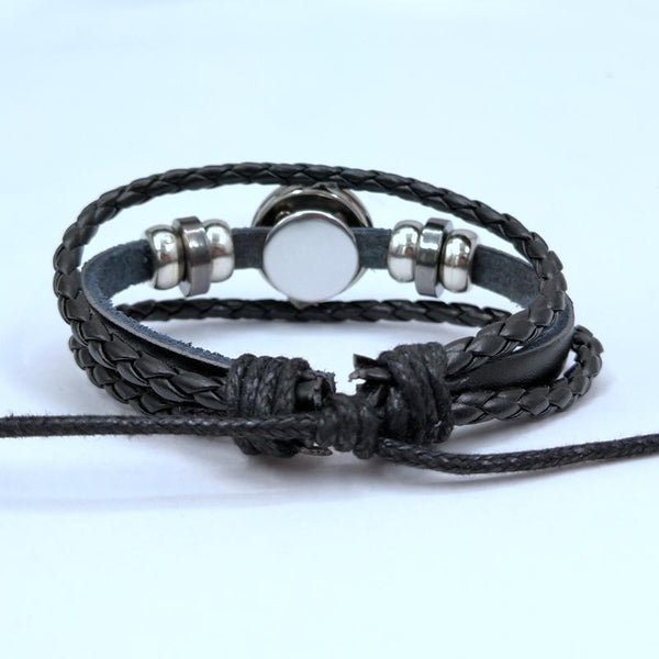 St.Michael the Archangel Leather Bracelet (free shipping)