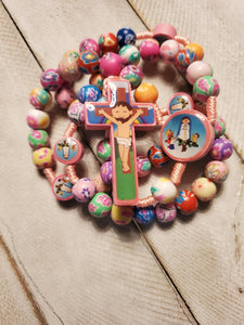 KIDS COLORFUL POLYMER CLAY BEADS ROSARY