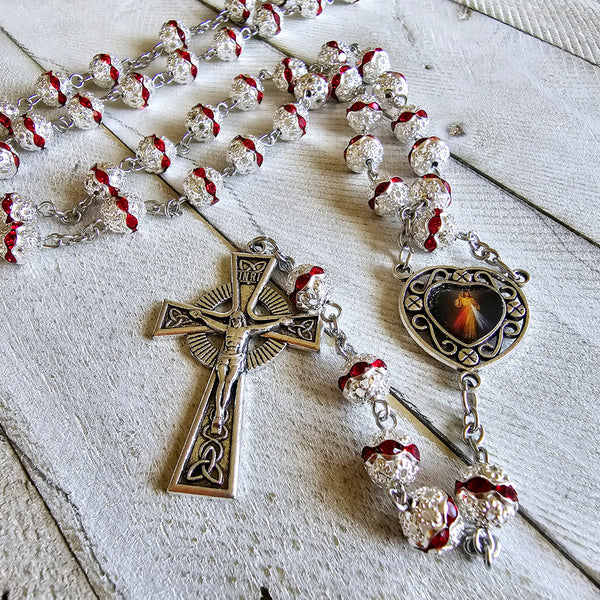 Beautiful Carved Divine Mercy Rosary (now regular price)