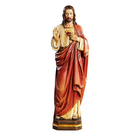 12" Val Gardena Sacred Heart Statue