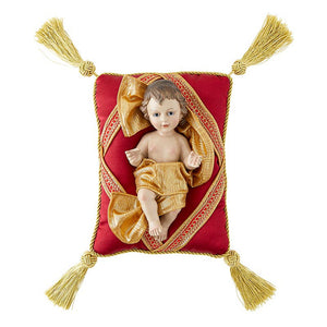 Large Christ Child on Red Pillow