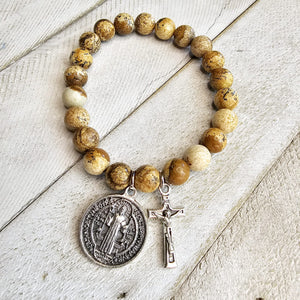 Saint Benedict Stone Bracelet