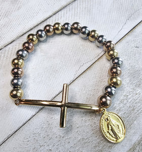 Stainless steel Miraculous Medal Bracelet