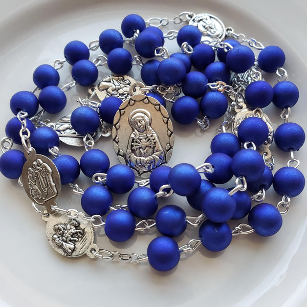 Seven Sorrows of the Blessed Virgin Mary chaplet with prayer card
