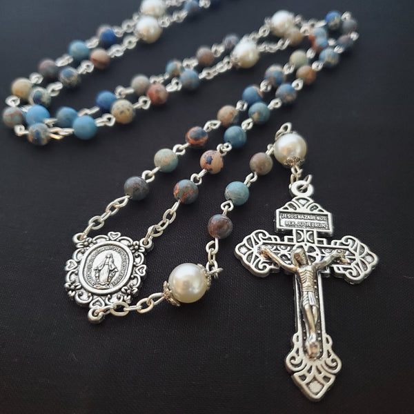 Miraculous Medal Stone Rosary