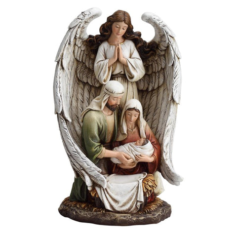 Guardian Angel with Holy Family Figurine