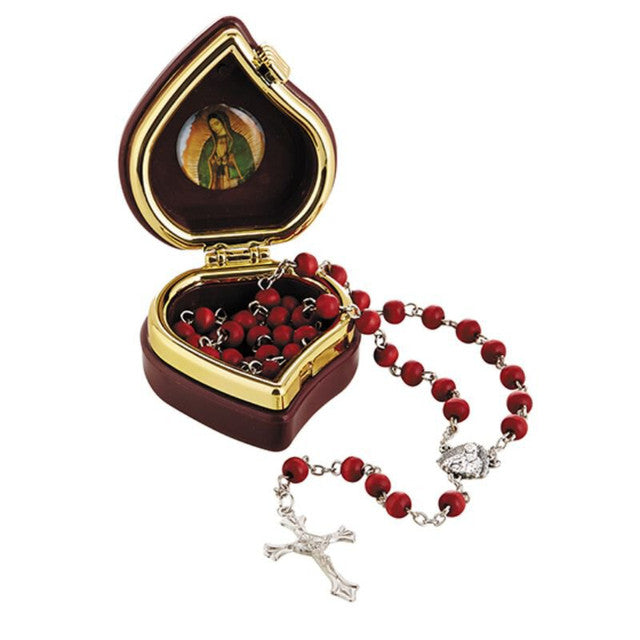 Our Lady of Guadalupe Rose Scented Rosary with Case