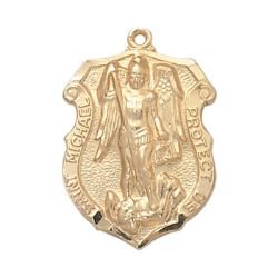 24kt Gold Plate Over Sterling St. Michael Medal