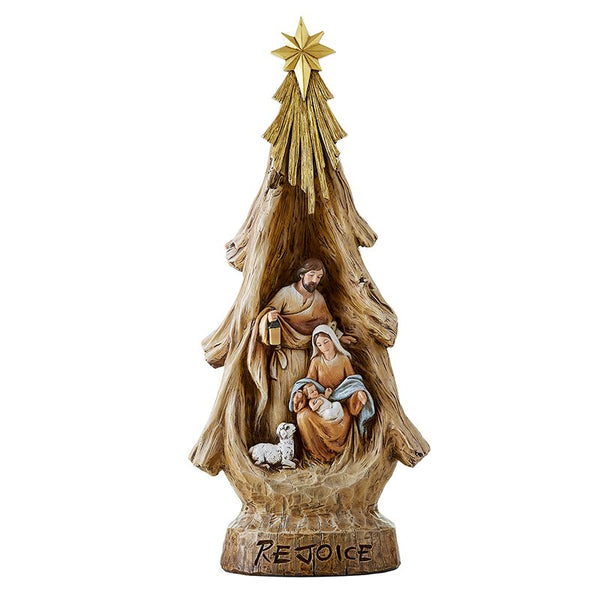 Rejoice Nativity Tree Figurine