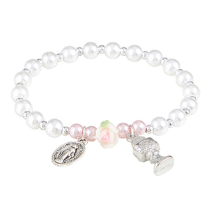 First Communion Rose Bracelet for girls