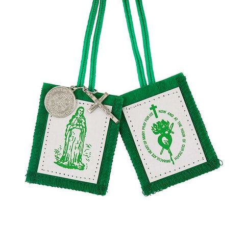 Green Scapular with Medals