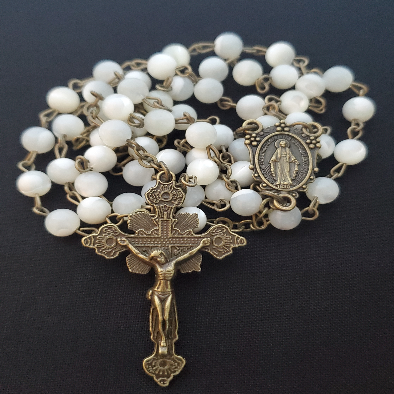 Antique mother 2025 of pearl rosary