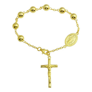 Sterling Silver Gold Plated Rosary Bracelet