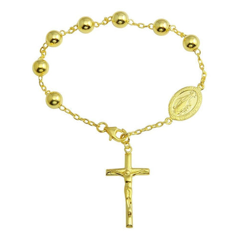 Sterling Silver Gold Plated Rosary Bracelet