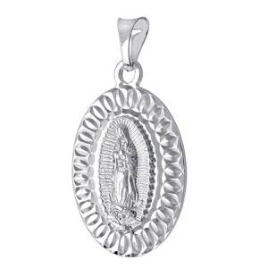 Italian Sterling Silver Our Lady of Guadalupe Medal Pendant