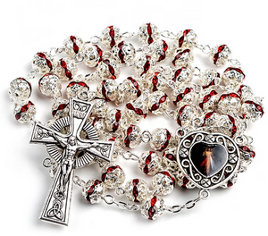 Beautiful Carved Divine Mercy Rosary