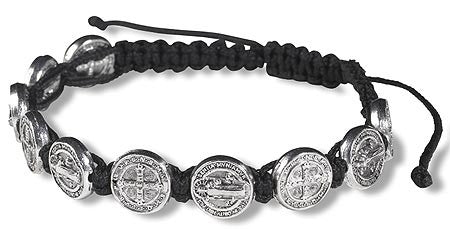 6MM HEMATITE CORDED ST. BENEDICT (P580R