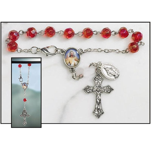 8mm Car Rearview Mirror Rosary One Decade Protection Wood Beads