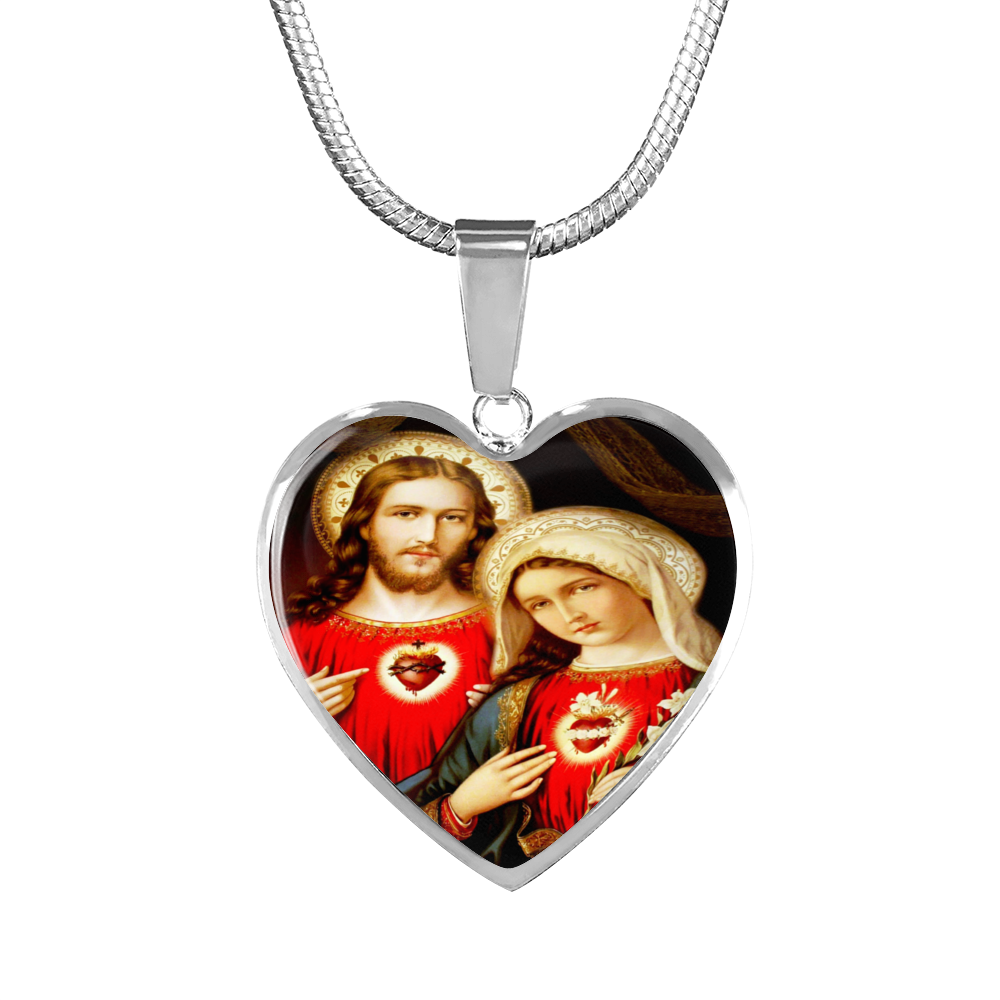 Sacred and Immaculate Heart of Jesus and Mary Luxury Necklace