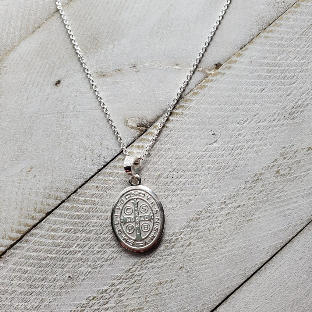 St benedict silver necklace Clearance
