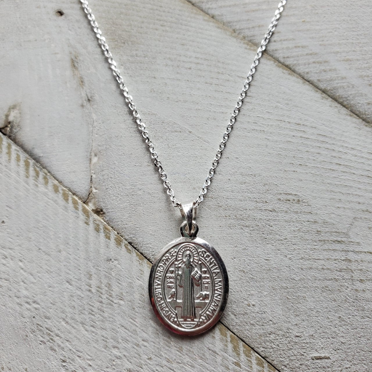 Catholic St. Benedict Sterling Silver Necklace