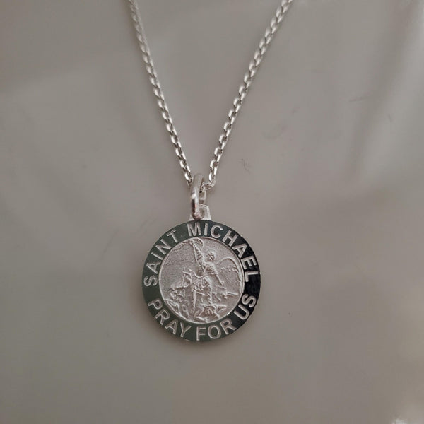 Catholic Sterling Silver St. Michael Necklace