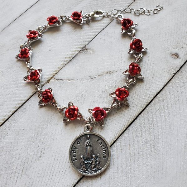 Our Lady of Fatima Red Roses Bracelet