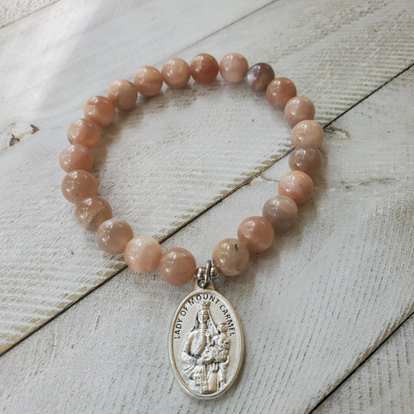 Sacred heart of Jesus and Our Lady of Mount Carmel Bracelet (buy one get one free)